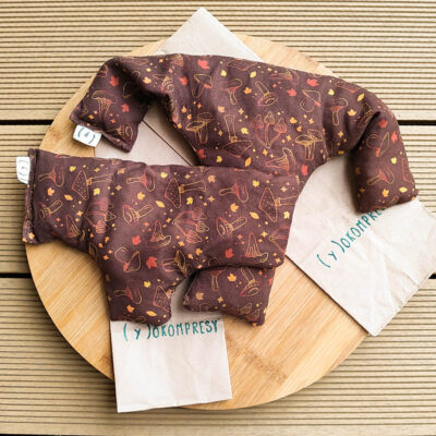 Zestaw - 2 termofory z pestek wiśni na brzuch i czoło - Yokompresy - Leśne Skarby