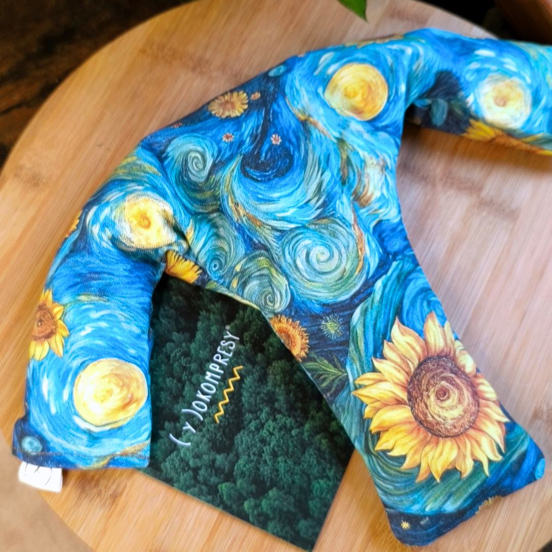 Termofor w idealnym kształcie - wzór Słoneczniki - 470g - Yokompres